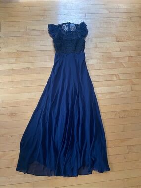 ASOS Navy Lace-Top Maxi Dress